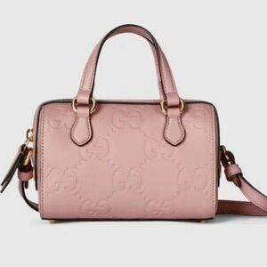 Gucci GG Super Mini Blush Pink leather crossbody bag